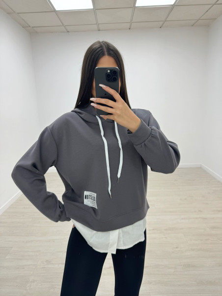 SUDADERA COLLECTION OVERSIZE GRIS